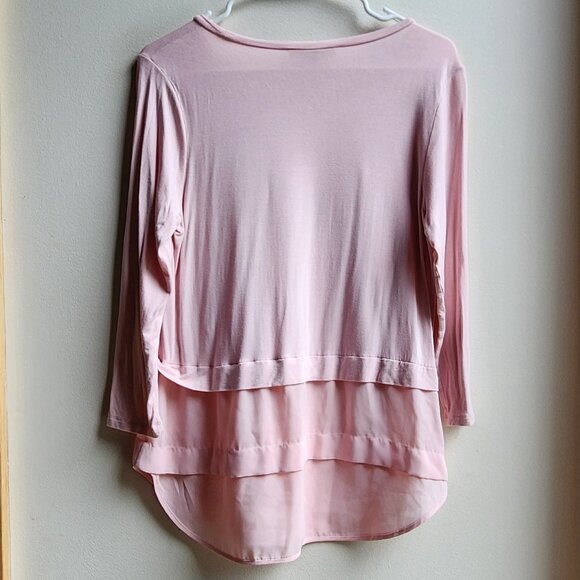 MICHAEL Michael Kors Pink Layered Scoop Neck Blouse Size Small - Picture 16 of 16
